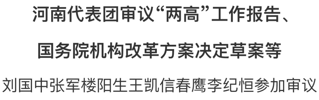 河南代表團(tuán)審議“兩高”工作報(bào)告、國務(wù)院機(jī)構(gòu)改革方案決定草案等