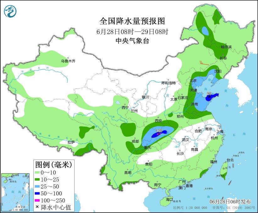 北方強(qiáng)對(duì)流南方強(qiáng)降水 華北黃淮等地高溫再起